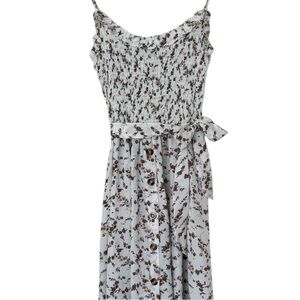 NWOT Midi Dress. Never Worn! White and Floral Print Dress. Cottagecore.